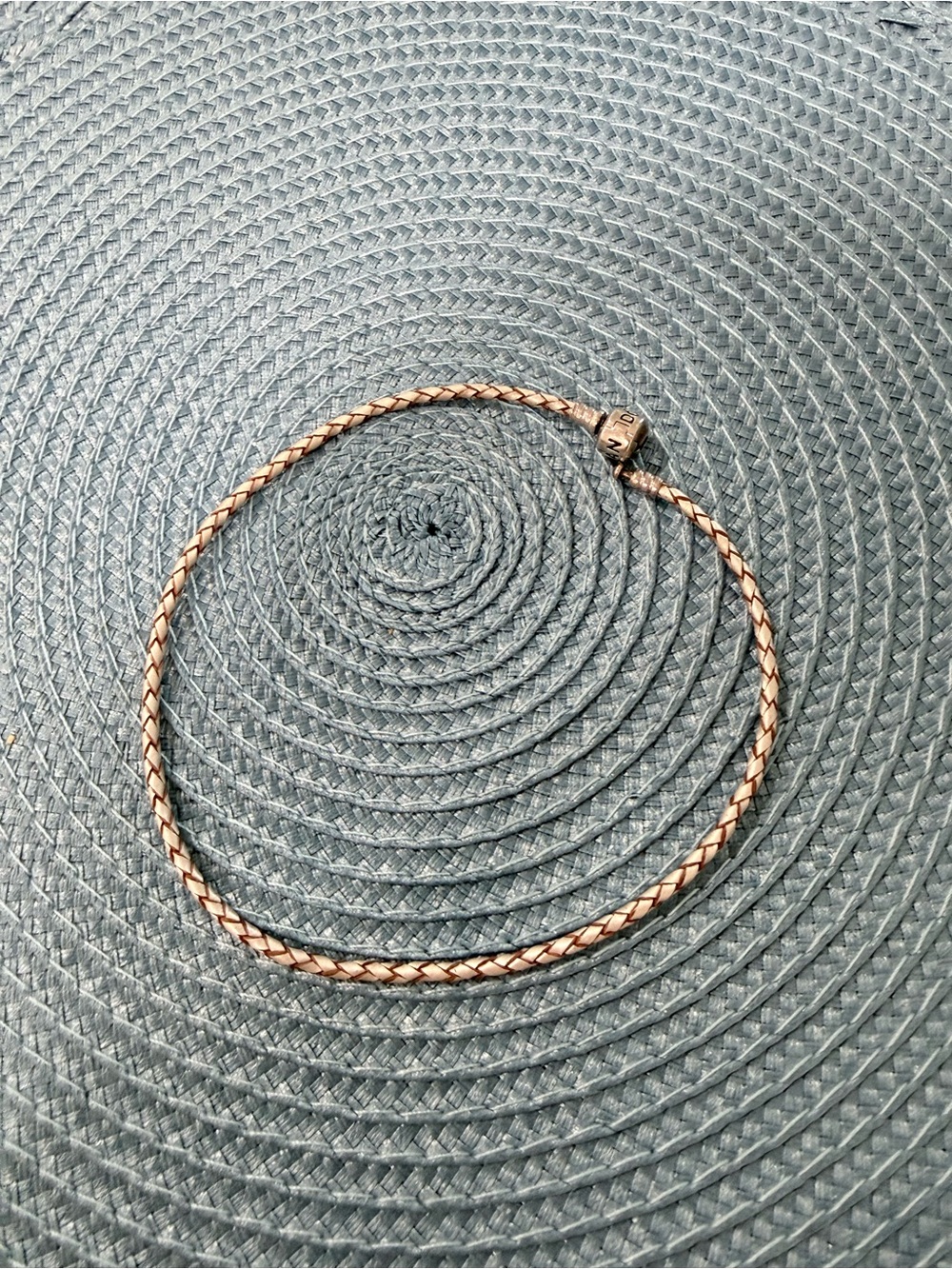 Pandora- Braided Leather Bracelet with Snap Clasp